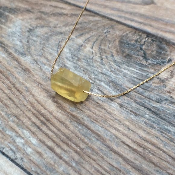 Raw Citrine choker, 14k gold filled, November birthstone - Picture 3 of 8